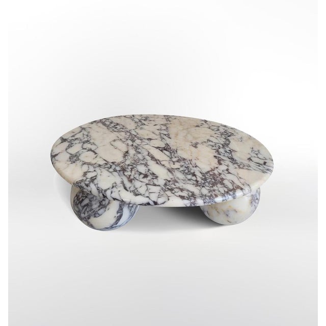 Beige Viola Veined Sphere Ball Leg Coffee Table by My Habitat Design For Sale - Image 8 of 8