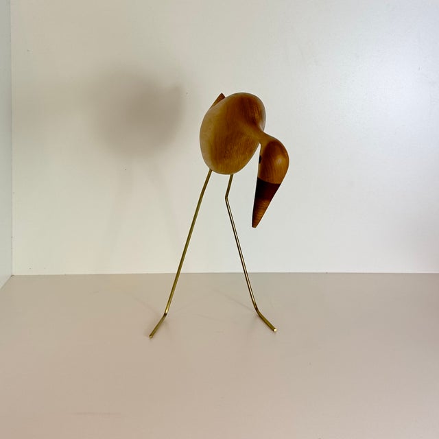 Milwerk Mid-Century Modern Handcrafted Wood Heron Sculpture, 2022 For Sale - Image 12 of 15