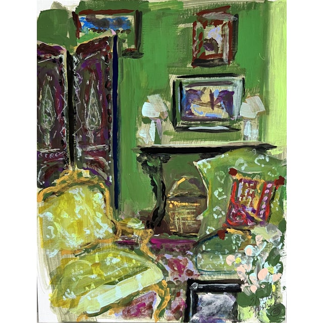 2020s "Cozy Conversation" Original Painting by Shann Spishak For Sale - Image 5 of 5