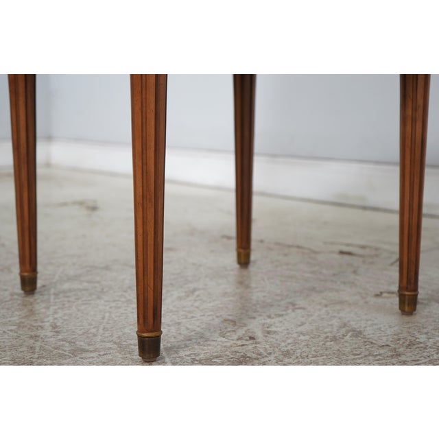 Pair of Henredon Round French Louis XVI Walnut Lamp Tables For Sale - Image 13 of 18
