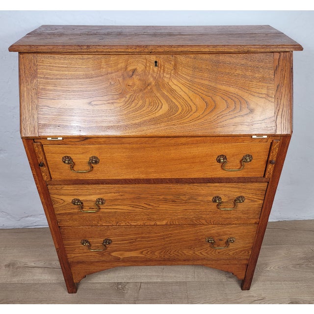 Vintage Elm Secretary, 1930s For Sale - Image 13 of 18