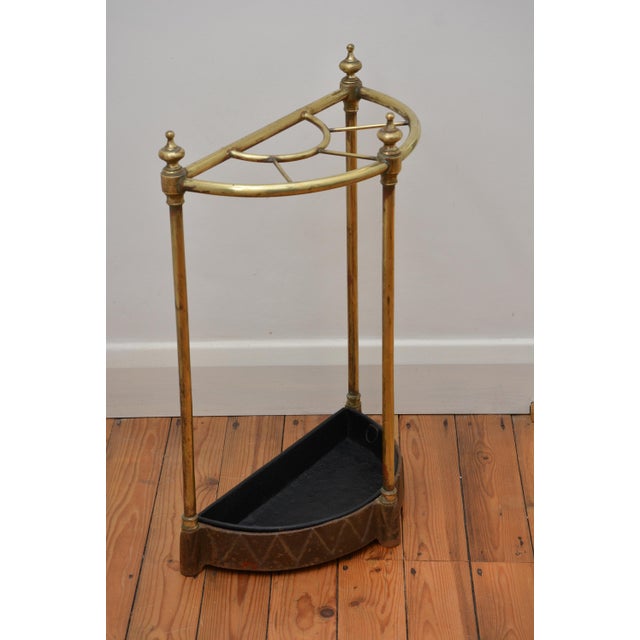 Late 19th Century Antique Victorian Umbrella Stand in Brass, 1870 For Sale - Image 5 of 14
