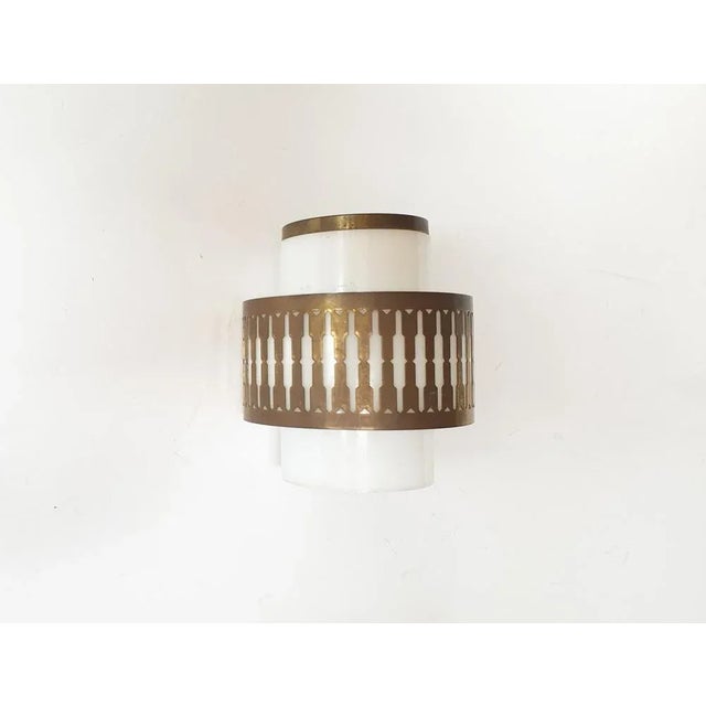 Scandinavian Wall Light in Brass and Acrylic Glass by Bent Karlby for Lyfa, 1967s For Sale - Image 3 of 8