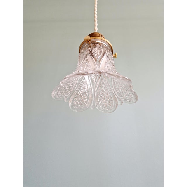 Art Deco Pendant Lights in Clear Glass, 1930s, Set of 3 For Sale - Image 9 of 17