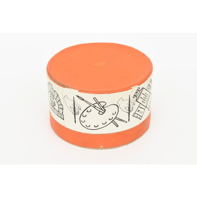 Off-white Vintage PIero Fornasetti Gilded Porcelain Chariot Coasters Barware Italy 1950's For Sale - Image 8 of 11