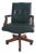 Vintage 1996 Gunlocke Executive Leather Swivel Office Chair – Sherwood Green For Sale