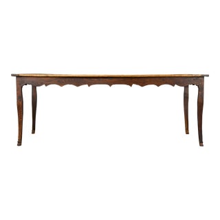 Antique Country French Provincial Oak Farmhouse Dining Table For Sale