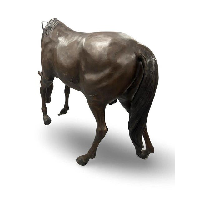 Bronze Grazing Horse Garden Sculpture For Sale - Image 13 of 17