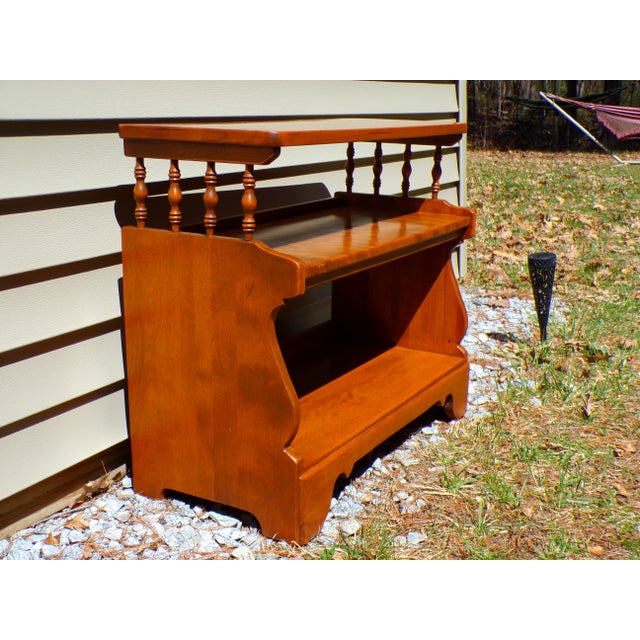 Vintage Ethan Allen American Traditional Maple Etagere Small Bookcase Shelf For Sale - Image 11 of 18