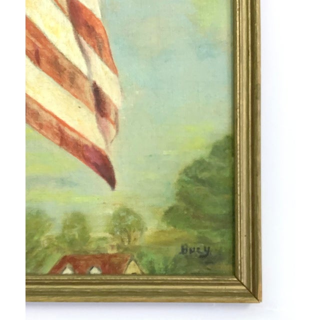 Vintage American Flag Oil Painting For Sale - Image 6 of 7