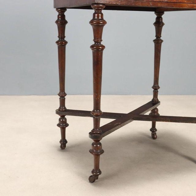 Wood Antique English Art Nouveau Desk, 1900s For Sale - Image 7 of 10