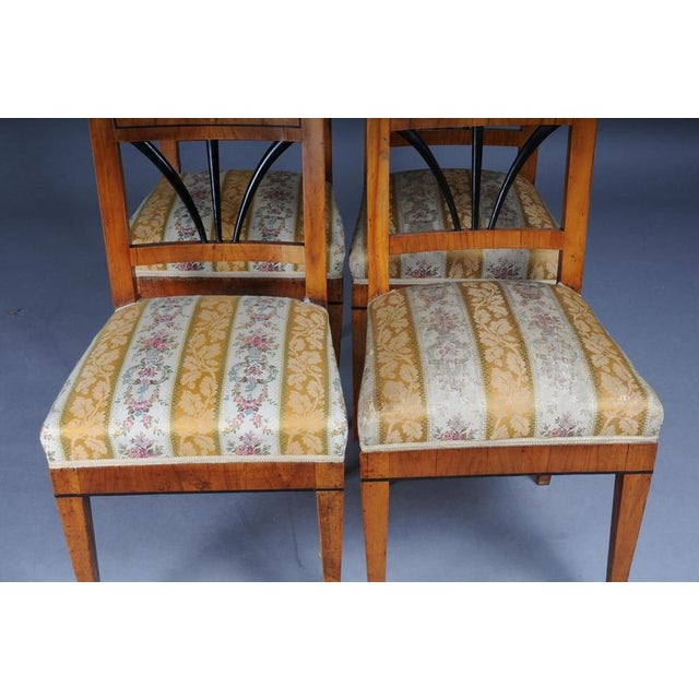 Vintage Biedermeier Chairs in Cherry Wood, Set of 4 For Sale - Image 3 of 15