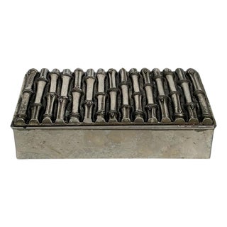 Metal Box with Bamboo Motif in the style of Maria Pergay, France, 1970 For Sale