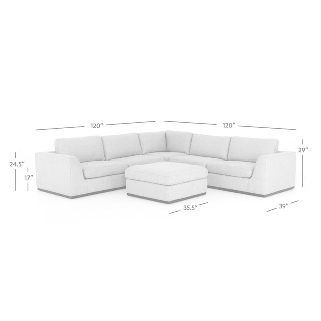 Four Hands Colt 3-Piece 10' X 10' Sectional in Salt and Pepper Performance Polyester For Sale - Image 13 of 14
