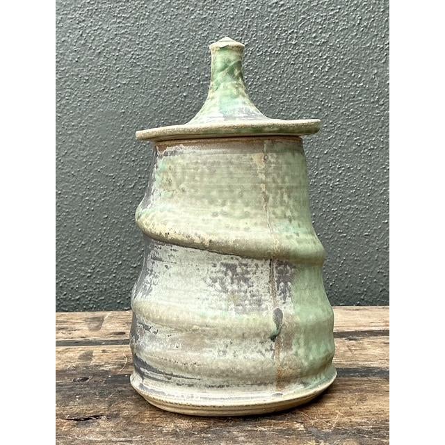 Late 20th Century Vintage Original Studio Pottery Lidded Jar For Sale - Image 5 of 12