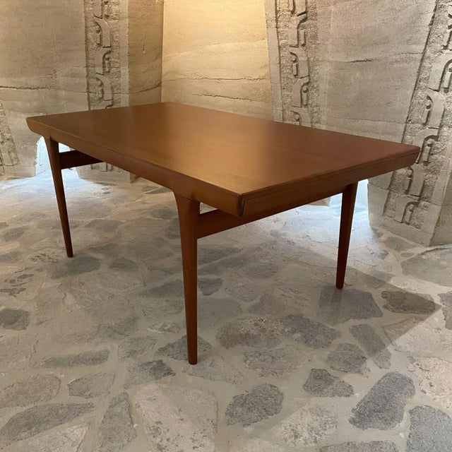 1960s I B Kofod Larsen Solid Teak Wood Extending Dining Table Denmark For Sale In San Diego - Image 6 of 11