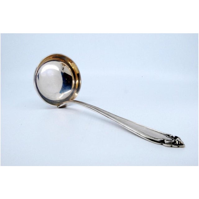 Silver Soup Ladle with Grooves For Sale - Image 4 of 9