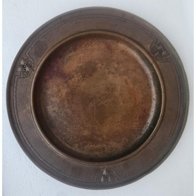 Roycroft Roycroft Arts & Crafts Copper Charger – Hand‑Hammered, Mission Era 1900s For Sale - Image 4 of 17