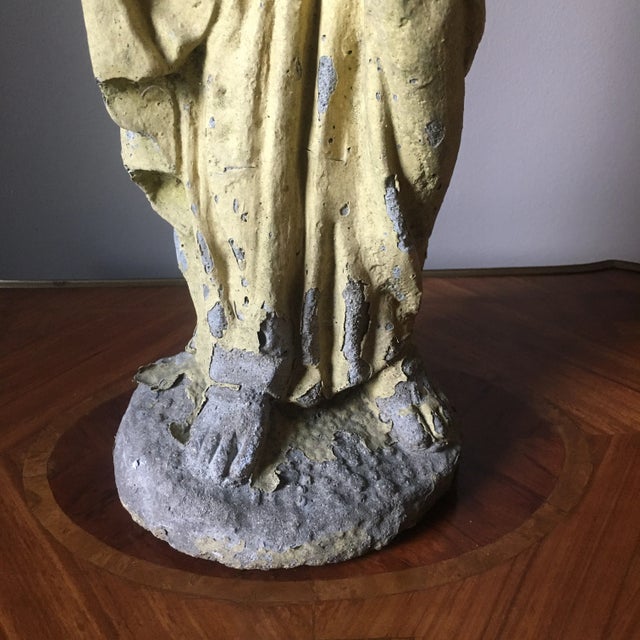 Sculpture Materials Early 20th-Century Weathered Classical Female Garden Statue For Sale - Image 7 of 12