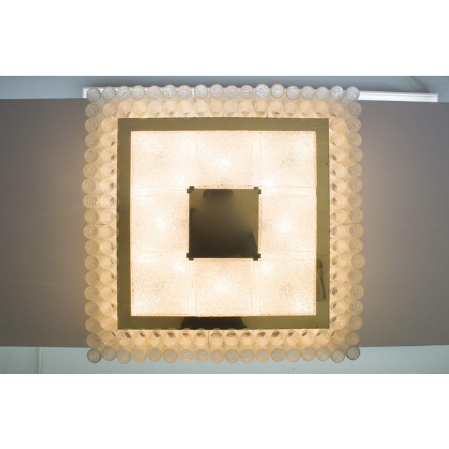 Metal Large Ice Glass Ceiling Lamp from Doria, 1960s For Sale - Image 7 of 15