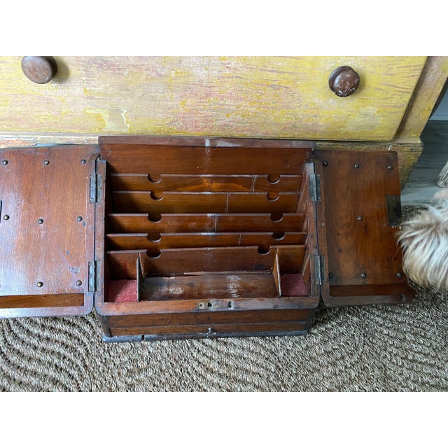 English Antique English Letter Box With Lock and Key For Sale - Image 3 of 10