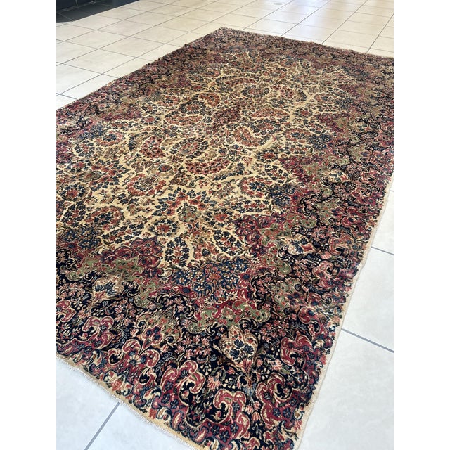 Textile 1940's Vintage Lavar Kerman Rug-9'9" X 16' For Sale - Image 7 of 11