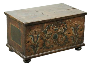 Antique Austrian Hand-Painted Bridal Chest with Character