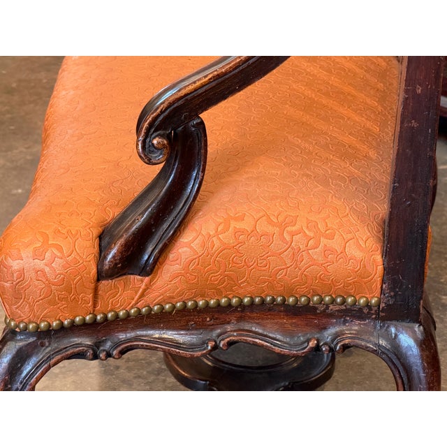 18th Century Italian Walnut Settee With Scrolled Arms For Sale - Image 10 of 13