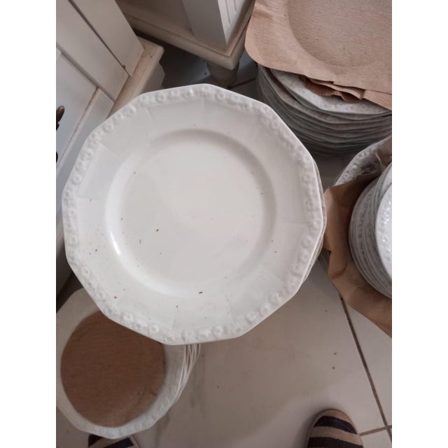 White New 1970s Maria Exquisite Porcelain White, Called White Gold - 42 Plates For Sale - Image 8 of 11