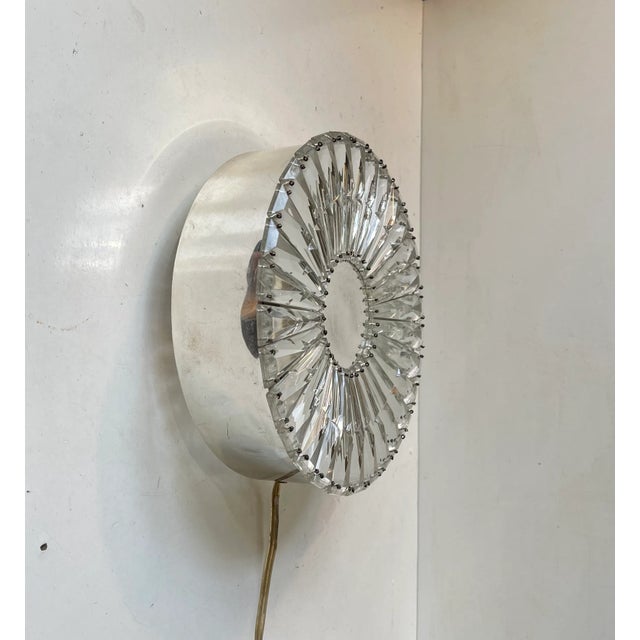 Mid-Century Cut Crystal Wall Sconce by Glashütte Limburg, 1960s For Sale - Image 9 of 10