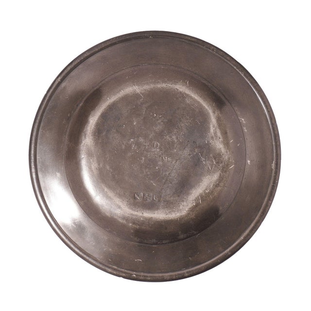 Set of Three Flat Rim Pewter Plates, C. 1775-1800 For Sale - Image 13 of 14