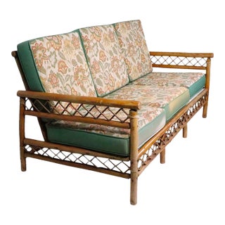 Mid 20th Century Bamboo Sofa For Sale