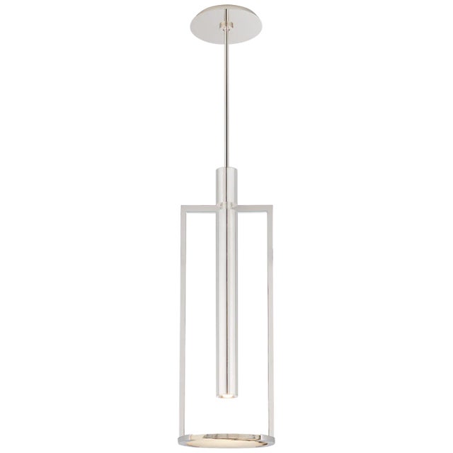 Melange Medium Floating Disc Pendant in Polished Nickel with Alabaster Designer: Kelly Wearstler Fixture Height: 30" Min....