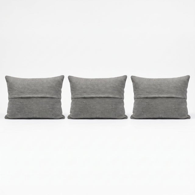Brown Oushak Rug Pillow Cover 16'' X 24'' - Set of Three For Sale - Image 4 of 4