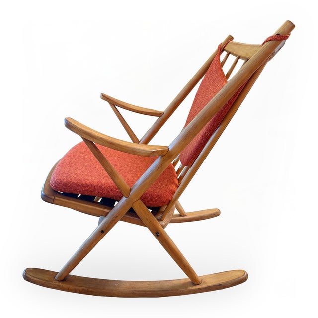 Wood 1960s Danish Modern Teak Model 182 Rocking Chair Attributed to Frank Reenskaug for Bramin For Sale - Image 7 of 12