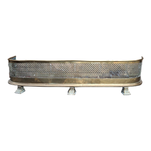 19th Century Regency Pierced Brass and Iron Fireplace Fender