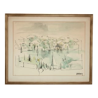 Mid Century Bermudian Watercolor by Alfred Birdsey For Sale