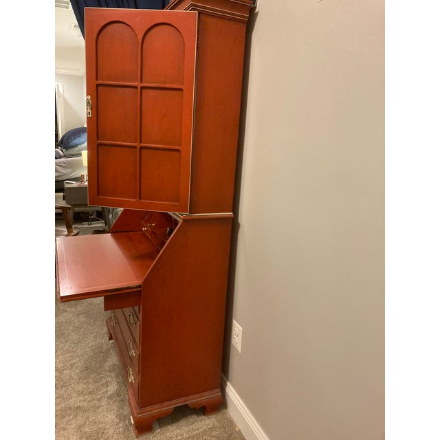 Jasper Cabinet Company Limited Edition Bicentennial Red Lacquer Secretary Desk, originally produced around 1976 to...