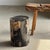 Side Table in Black Petrified Wood with Beige Star Pattern For Sale - Image 15 of 18