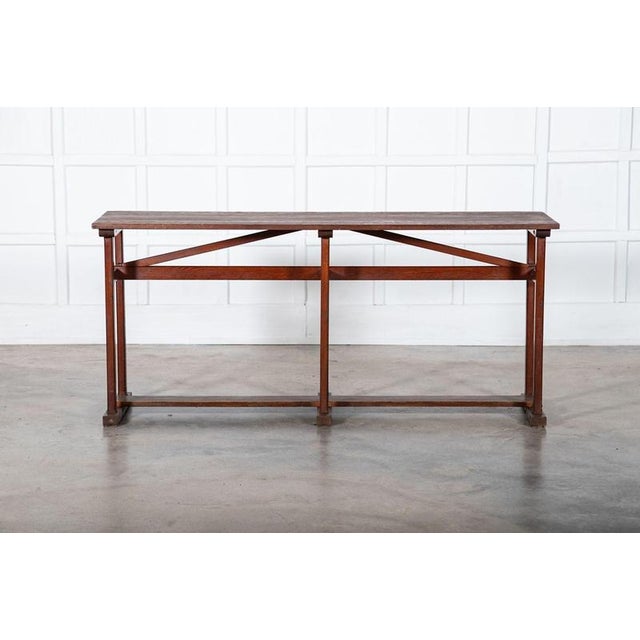 19th Century French Convent Pine Hall Console Table For Sale - Image 13 of 16