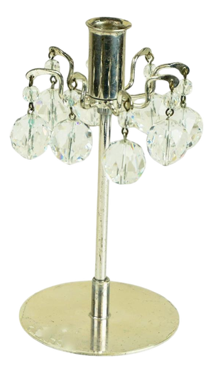 Mid-Century Austrian Crystal Glass and Silver Candleholder by J.L. Lobmeyr, 1980s