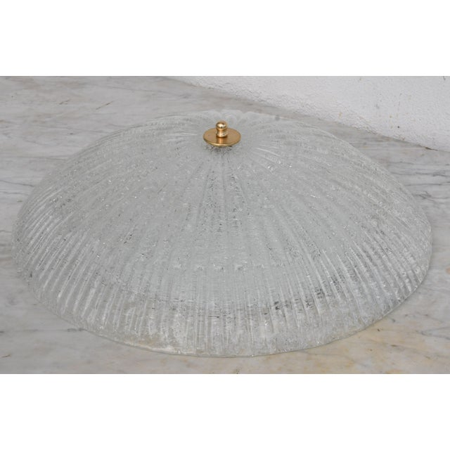 Vintage Italian Transparent Murano Glass Flush Mount Light For Sale - Image 10 of 11