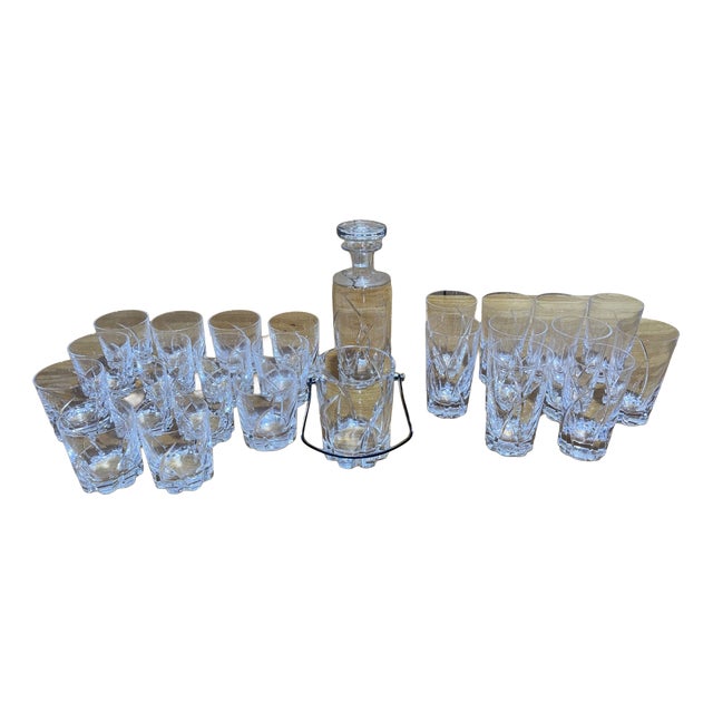 Vannes Crystal Service with Decanter and Glasses, 1960s, Set of 22 For Sale