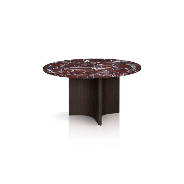 Contemporary Levante Marble & Oak Veneer Fossil Dining Table by Daniel Nikolovski & Danu Chirinciuc for KABINET, 2019 For Sale - Image 3 of 9