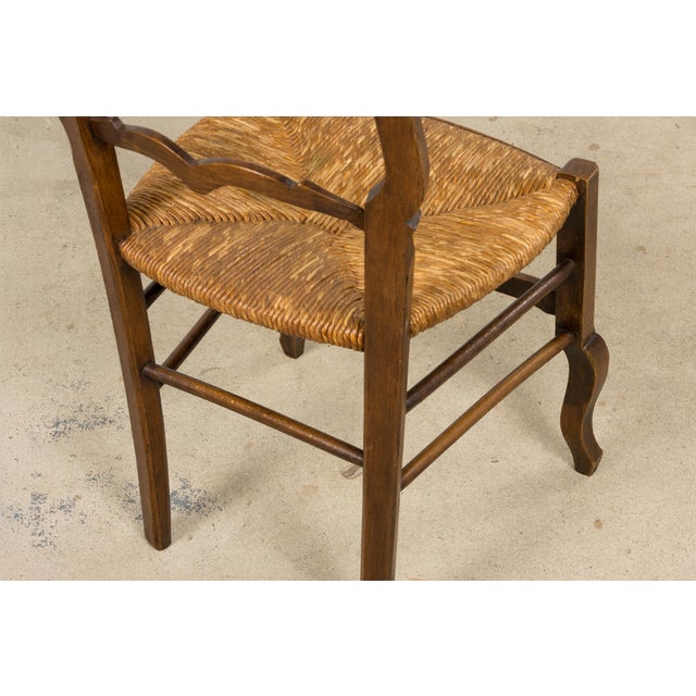 19th Century French Provincial Ladder Back Maple Dining Chairs W/ Rust Seats - Set of 8 For Sale - Image 14 of 18