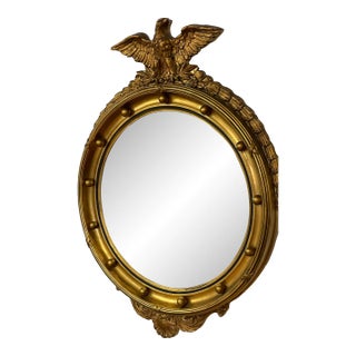 Federal-Style Convex Guiltwood Bulls-Eye Mirror For Sale