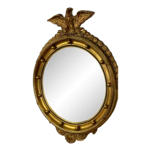 Federal-Style Convex Guiltwood Bulls-Eye Mirror