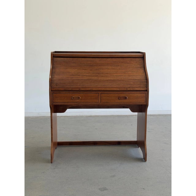 Danish Modern Rolltop Desk For Sale In Los Angeles - Image 6 of 18