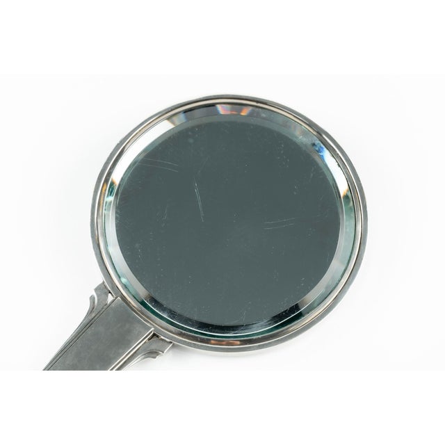 Wood Georg Jensen Sterling Silver and Ebony Hand Mirror No. 224 by Harald Nielsen, Denmark C. 1930 For Sale - Image 7 of 13