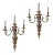 Antique Silvered Bronze Three-Arm Wall Light Sconces in Moorish Style - A Pair For Sale